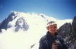 Adam Pieprzycki w tle Mont Blanc.foto: M.Szczotka